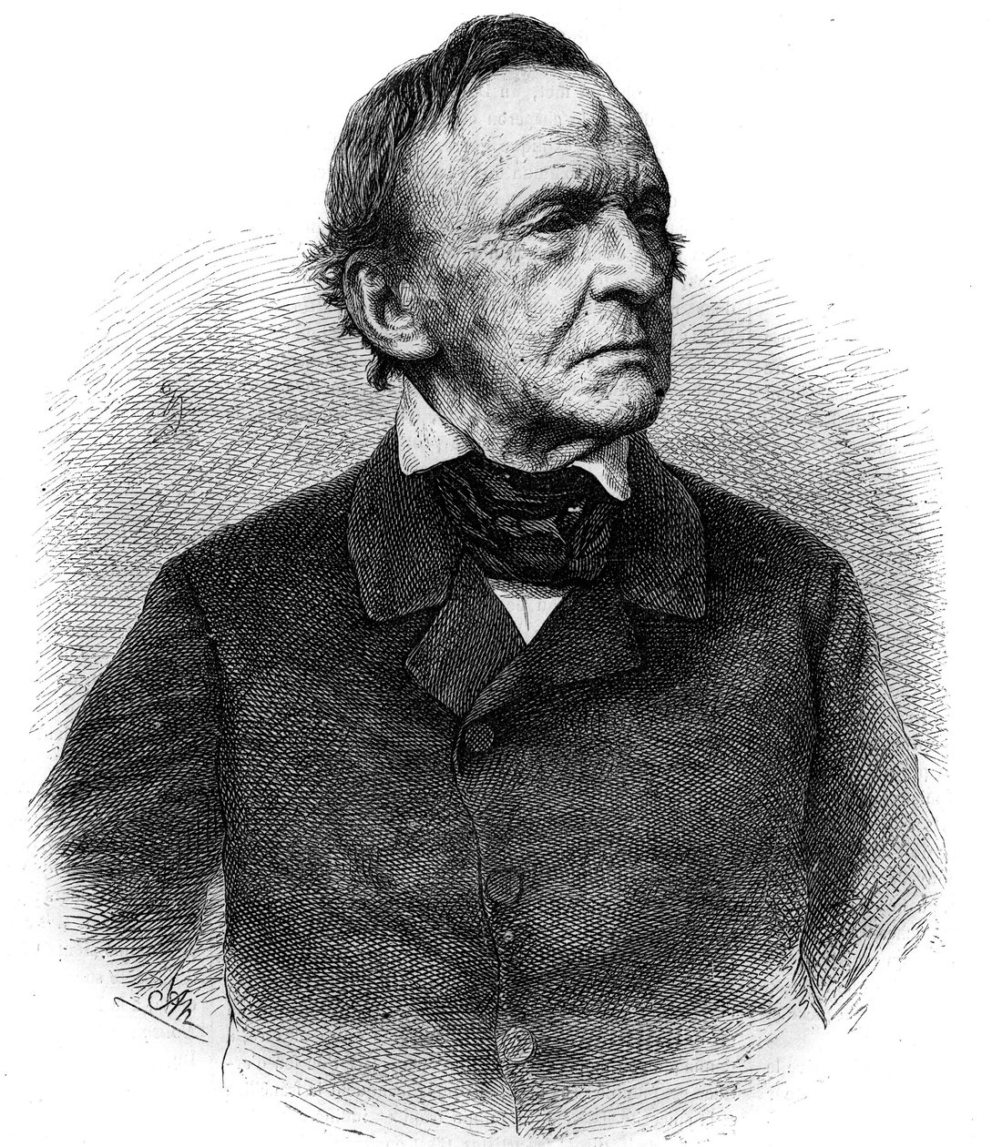 Portret van Lodewijk I (1786-1868) koning van Beieren van 1825 tot 1848. Gravure in 