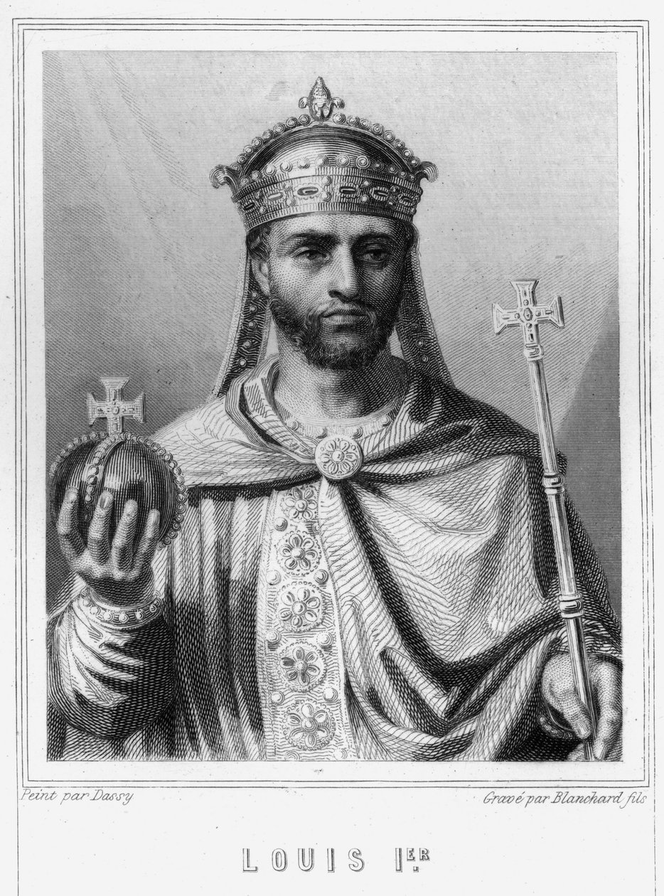 Portret van Lodewijk I de Vrome of de Goedmoedige (778 - 840), keizer van het Westen - in 