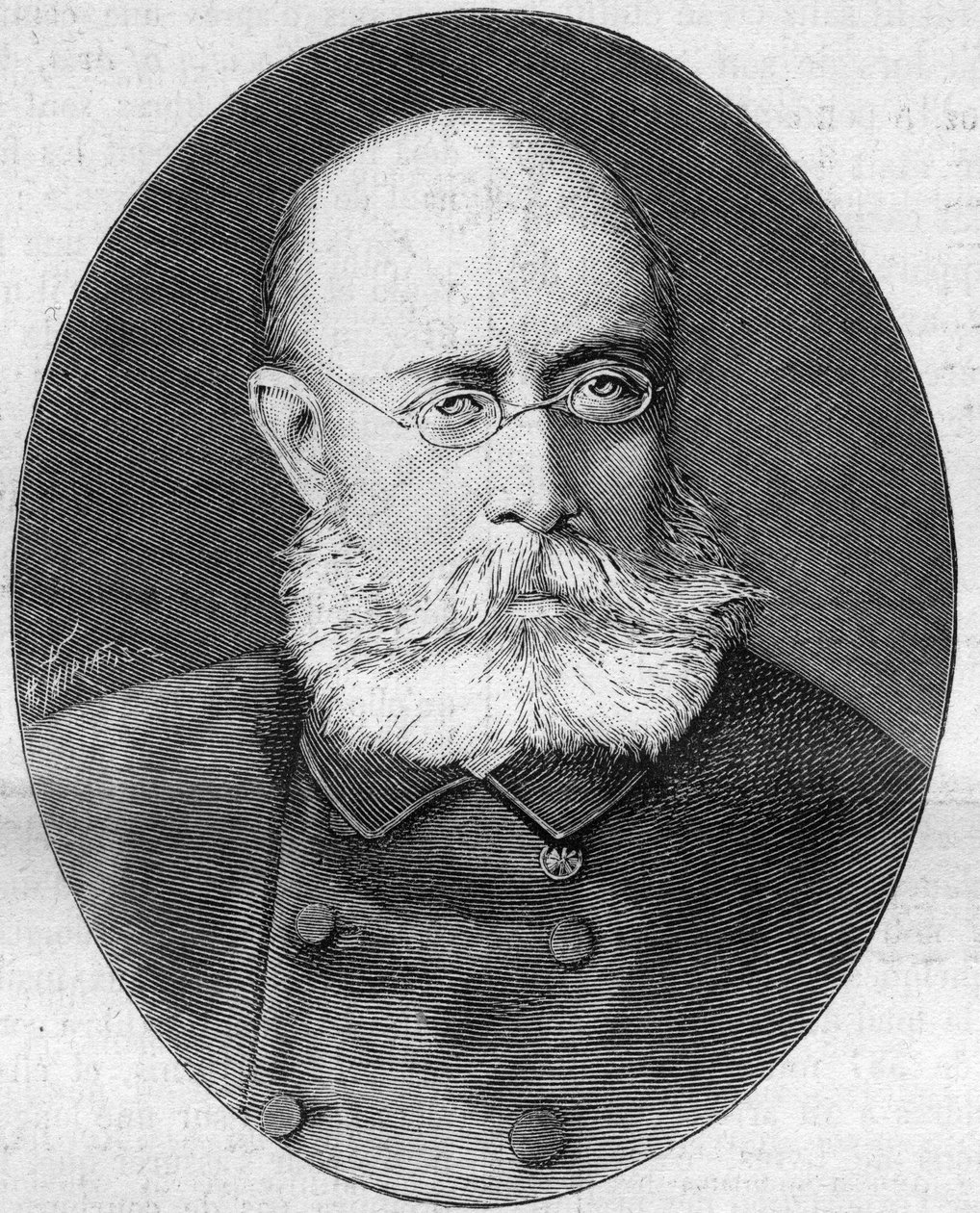 Portret van Louis Leon Cesar Faidherbe (Generaal Faidherbe) (1818-1889), Franse soldaat en politicus. Gravure in 