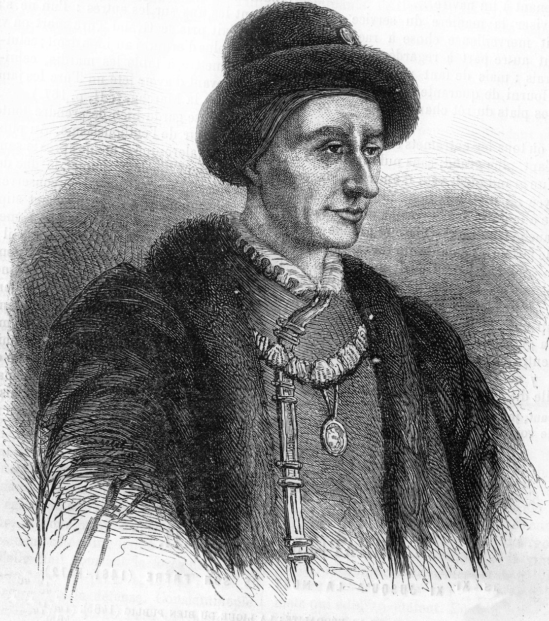 Portret van Lodewijk XI (1423-1483), koning van Frankrijk. door Unknown artist