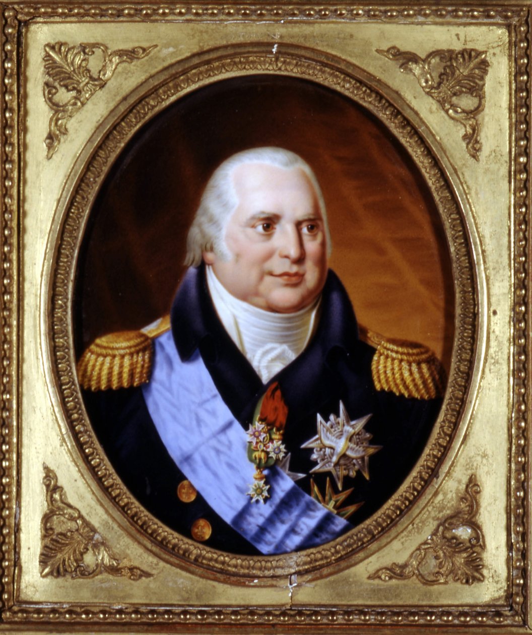 Portret van Lodewijk XVIII (1755 - 1824). Schilderij. Privécollectie door Unknown artist