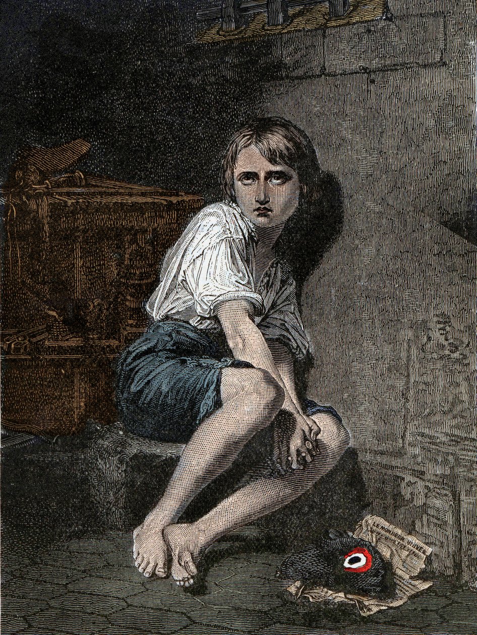 Portret van Lodewijk XVII (1785-1795) in de gevangenis van de tempel, Parijs door Unknown artist