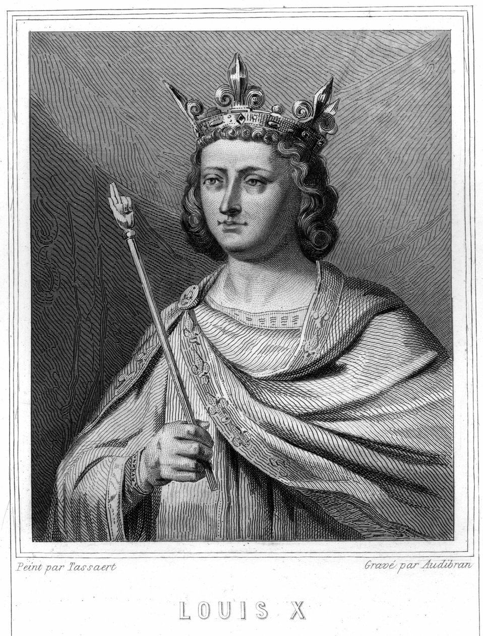 Portret van Lodewijk X le Hutin (1289 - 1316), Koning van Frankrijk - in 