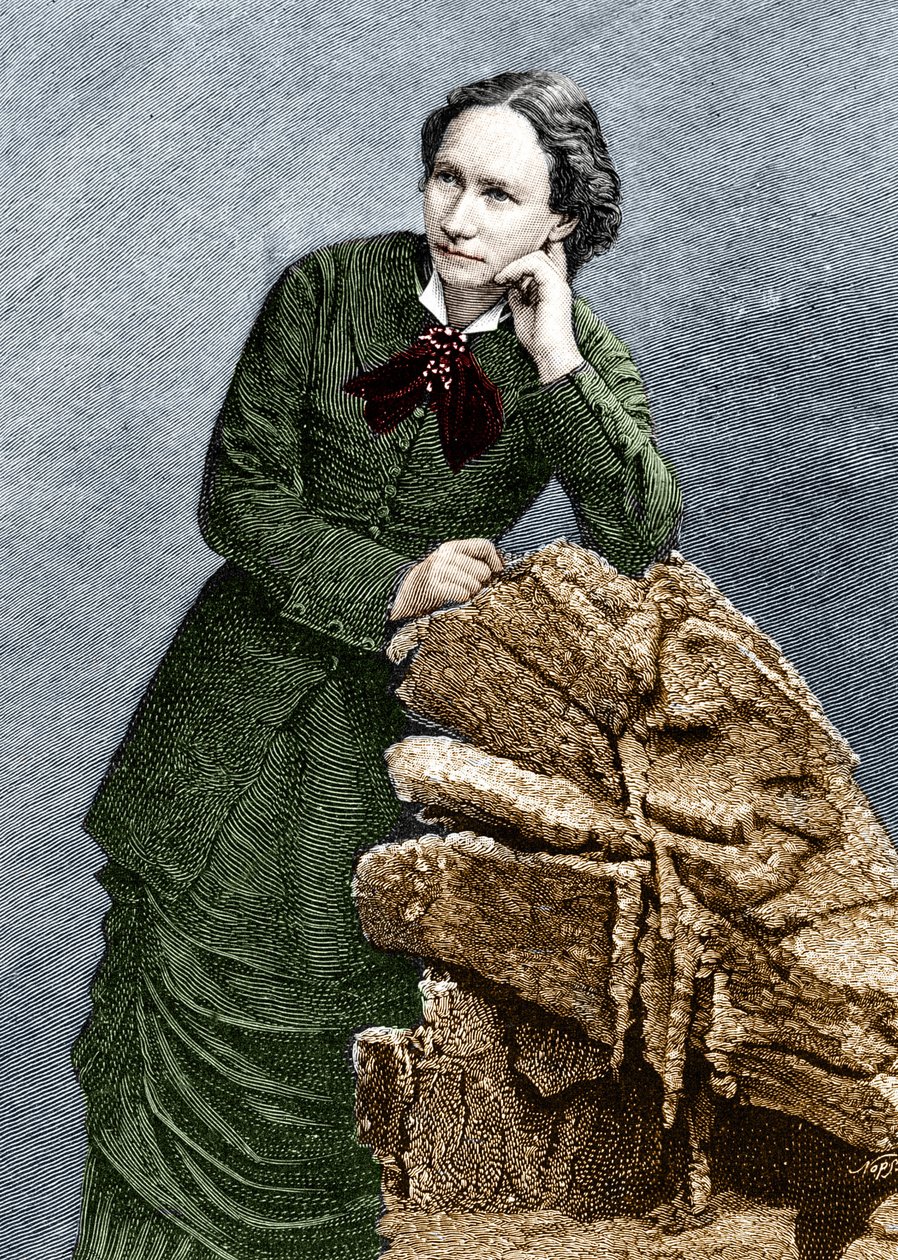 Portret van Louise Michel (1830-1905) tijdens haar deportatie naar Noumea in Nieuw-Caledonië. 1873-1880 door Unknown artist