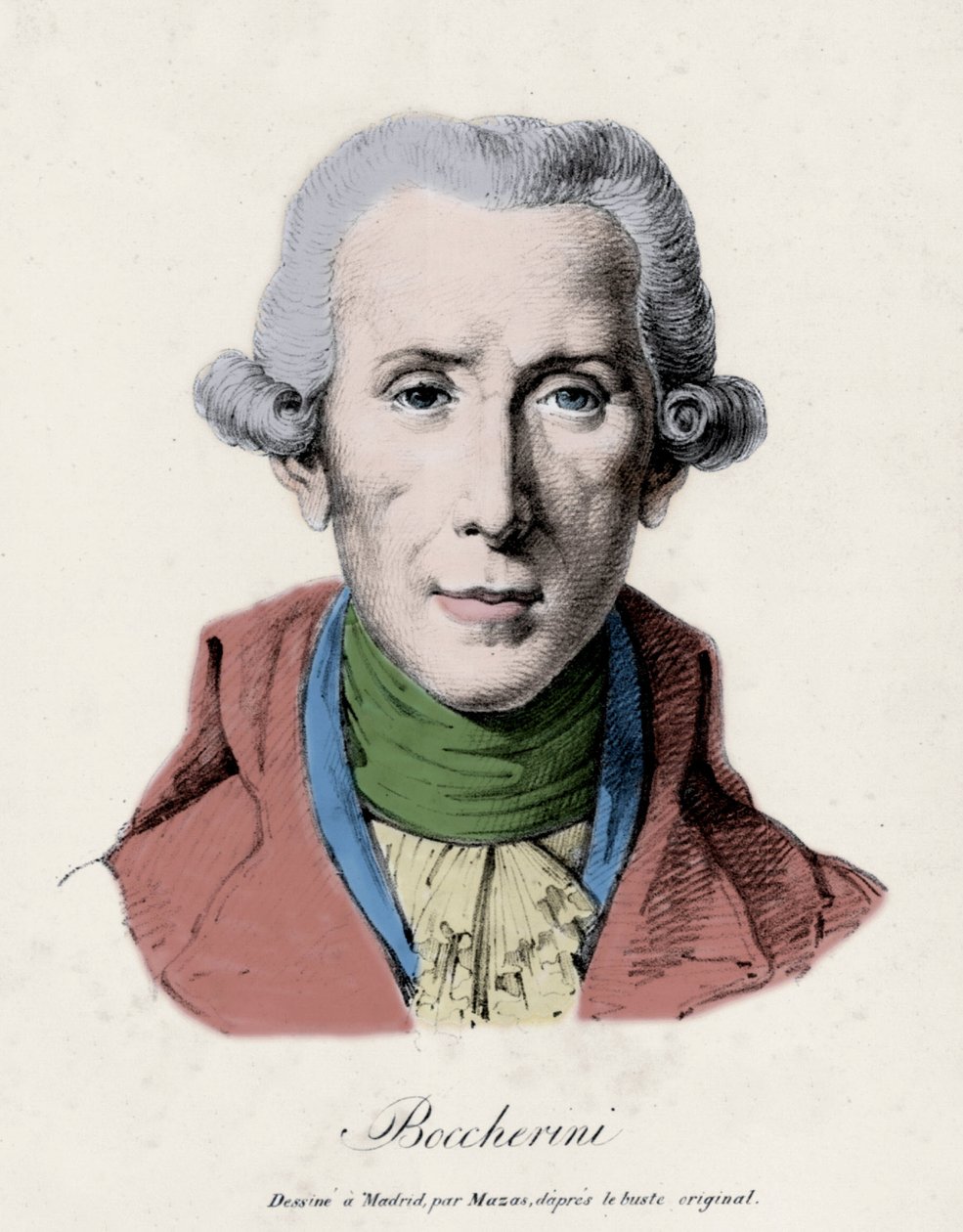 Portret van Luigi Boccherini. (1743 - 1805). Italiaanse componist. door Unknown artist