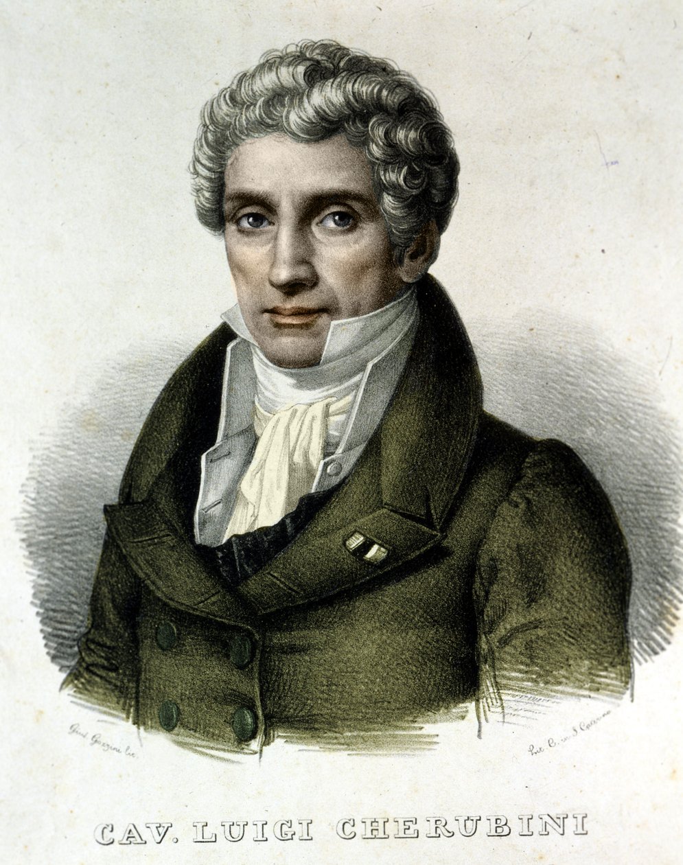 Portret van Luigi Cherubini (1760-1842), Italiaanse componist. door Unknown artist