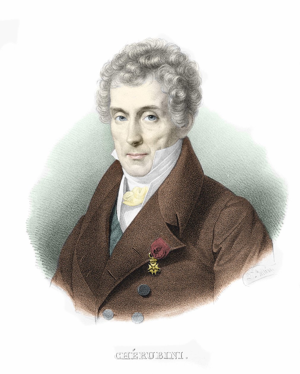 Portret van Luigi Cherubini (1760-1842), Italiaanse componist door Unknown artist
