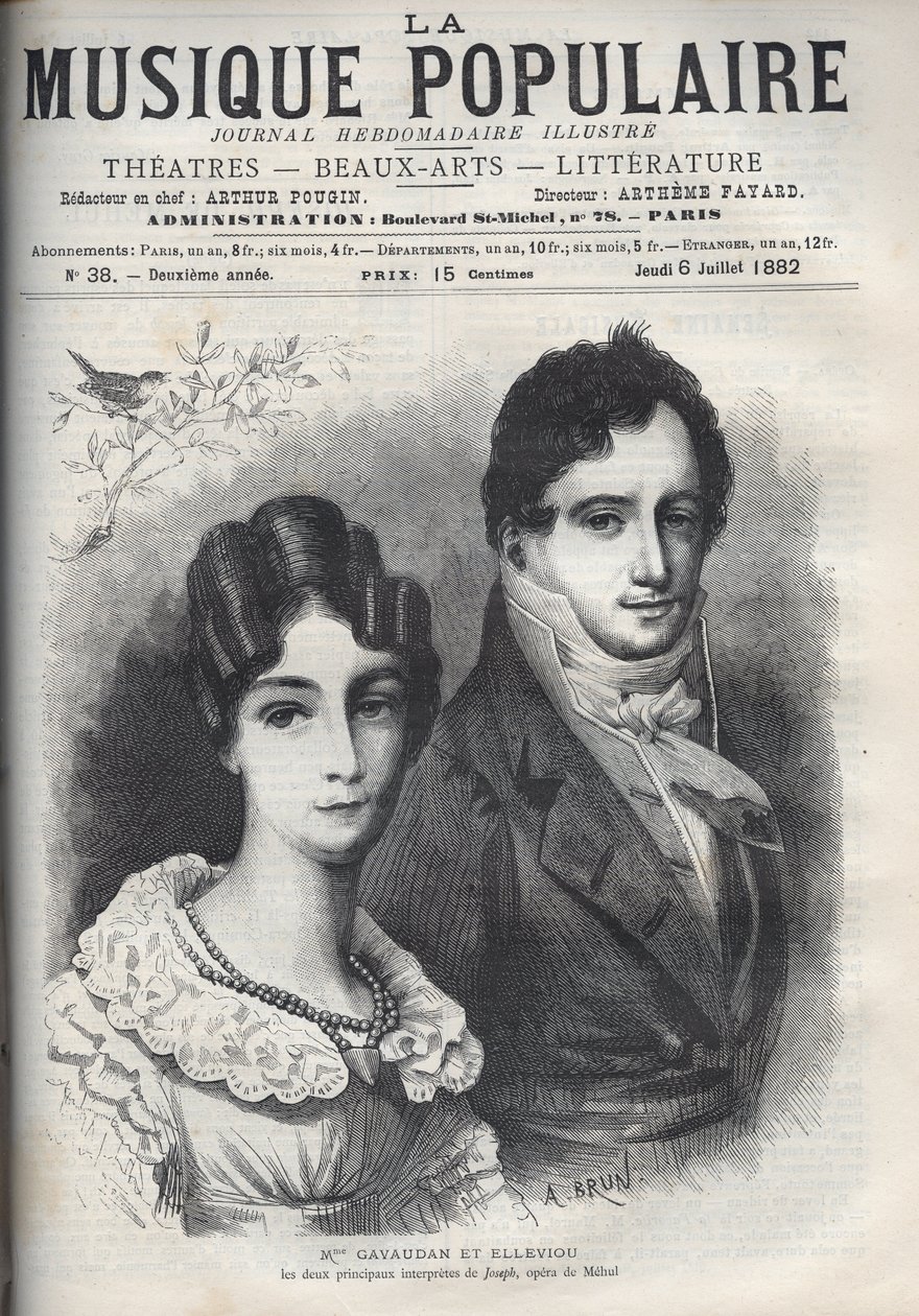 Portret van Madame Gavaudan en Elleviou. Alexandrine Marie Agathe Gavaudan Ducamel (1781-1850), en Jean Elleviou (1769-1842), Franse zanger, komiek en librettist, zijn de twee hoofdrolspelers van 