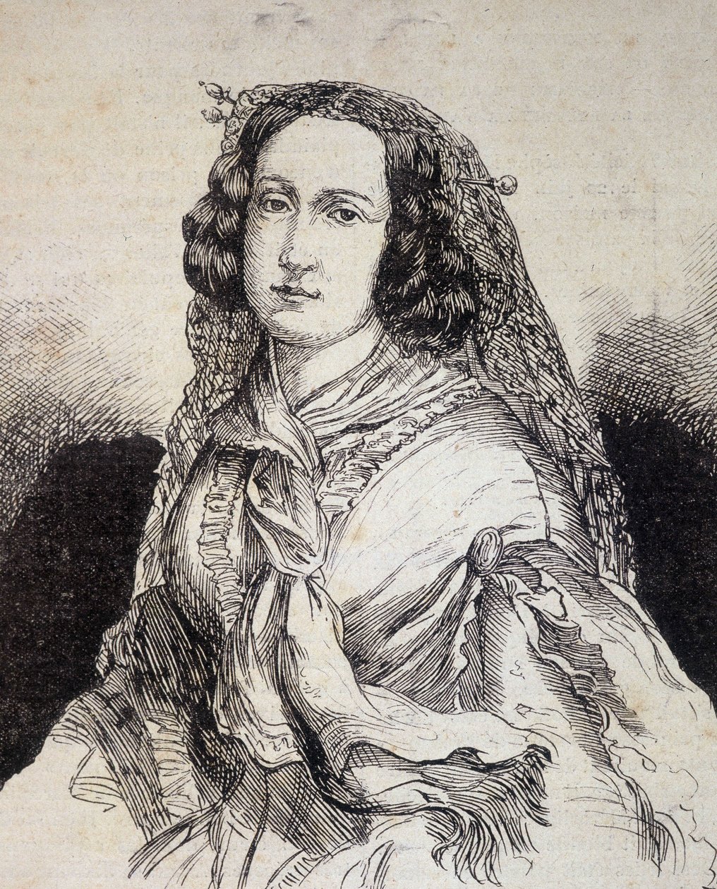 Portret van Madame Marceline Desbordes-Valmore (1786 - 1859), Franse schrijfster - in 