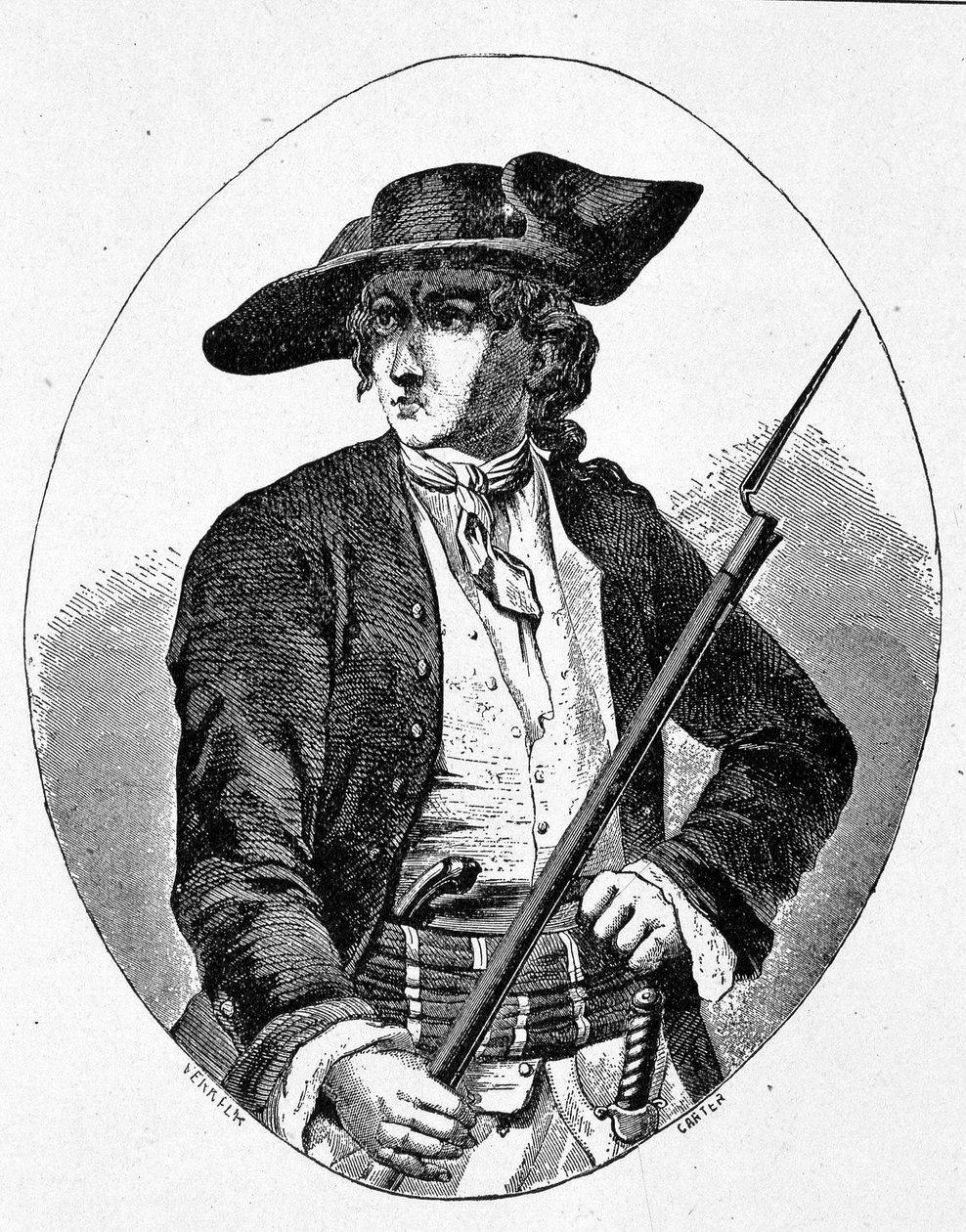 Portret van Mandrin - gravure door Unknown artist
