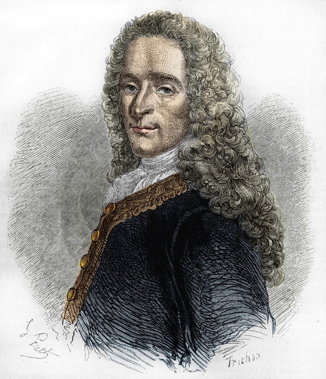 Portret van Marie-François Arouet de Voltaire (1695-1778), Franse schrijver. door Unknown artist