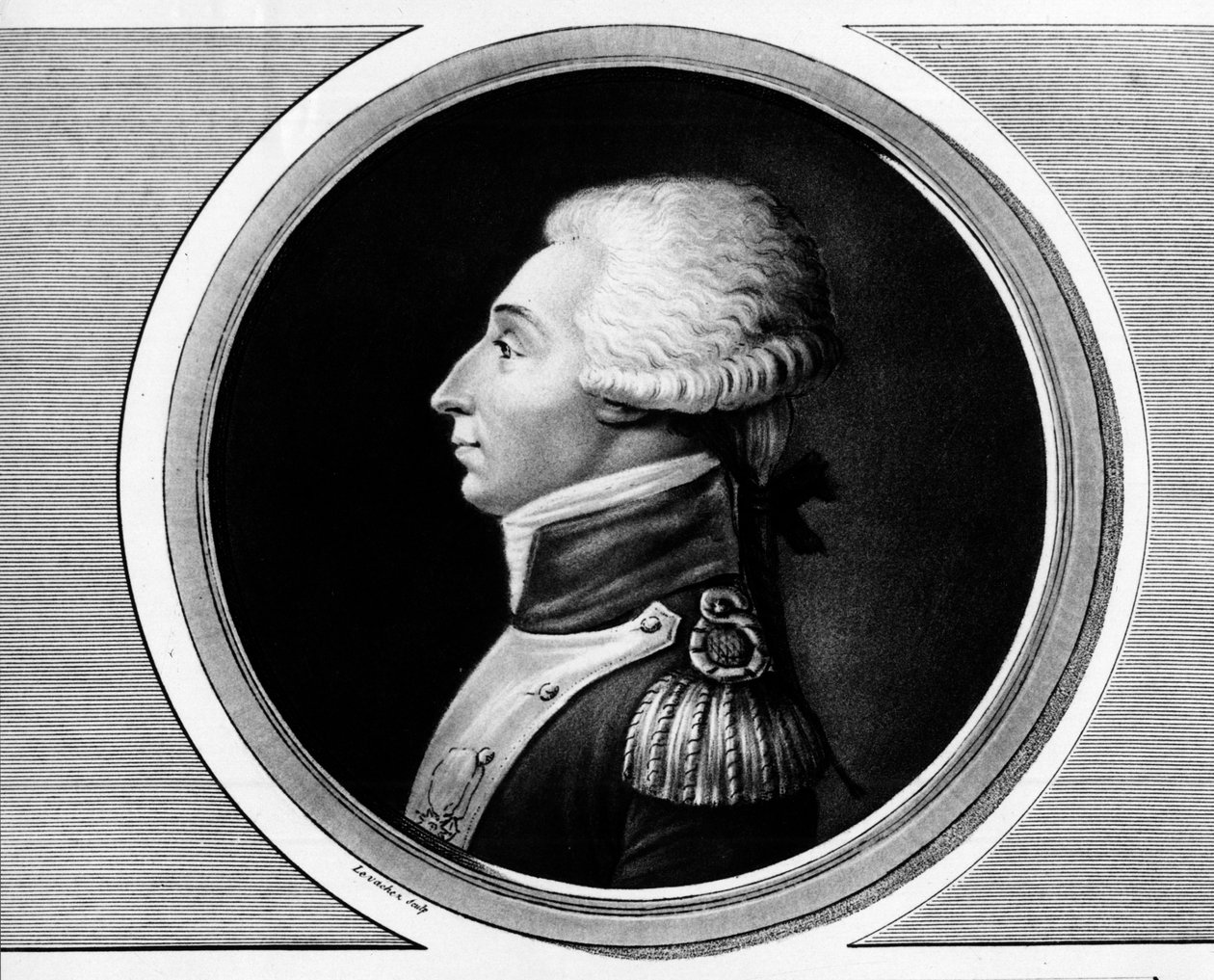 Portret van Marie Gilbert Mottier, Markies de La Fayette door Unknown artist