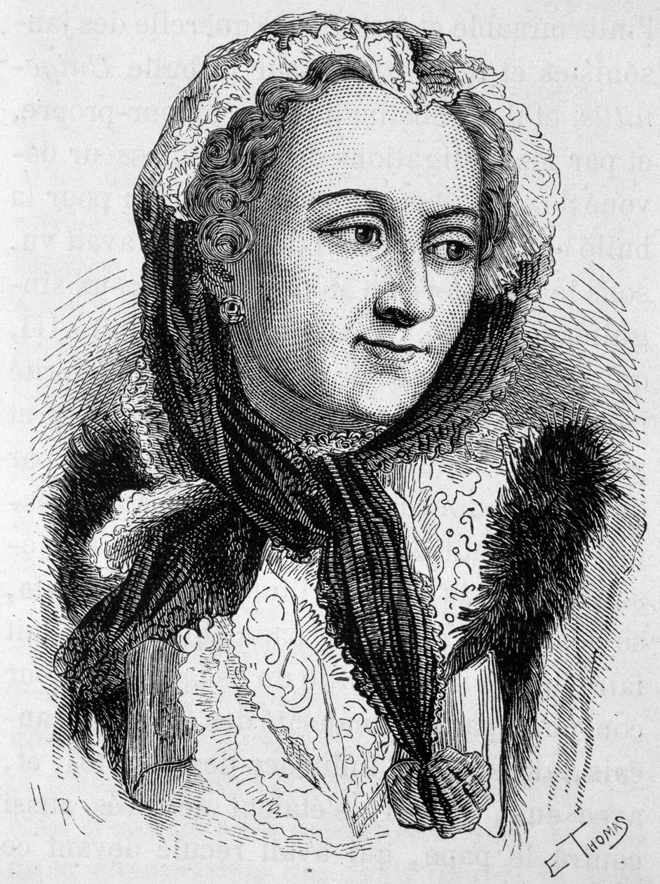 Portret van Marie Leszczynska (1703 - 1768). Gravure uit het einde van de 19e eeuw in 