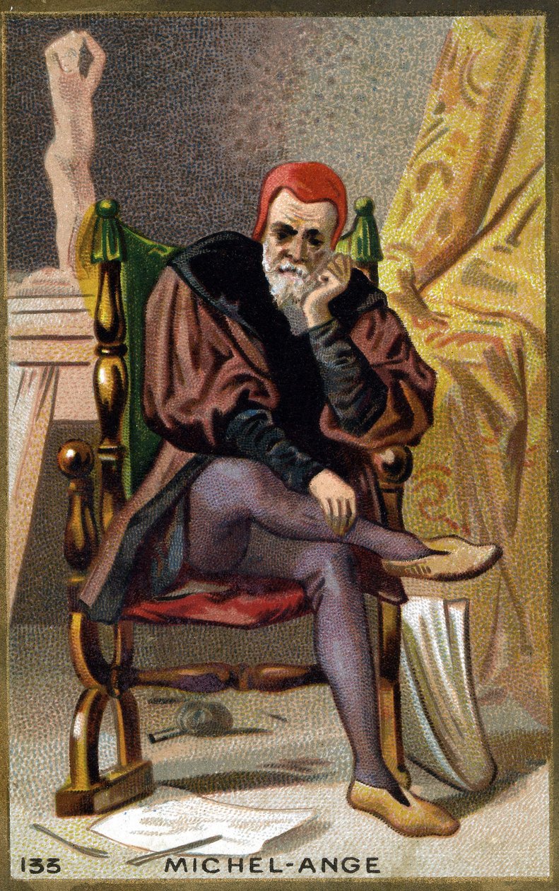 Portret van Michelangelo Buonarroti genaamd Michelangelo door Unknown artist