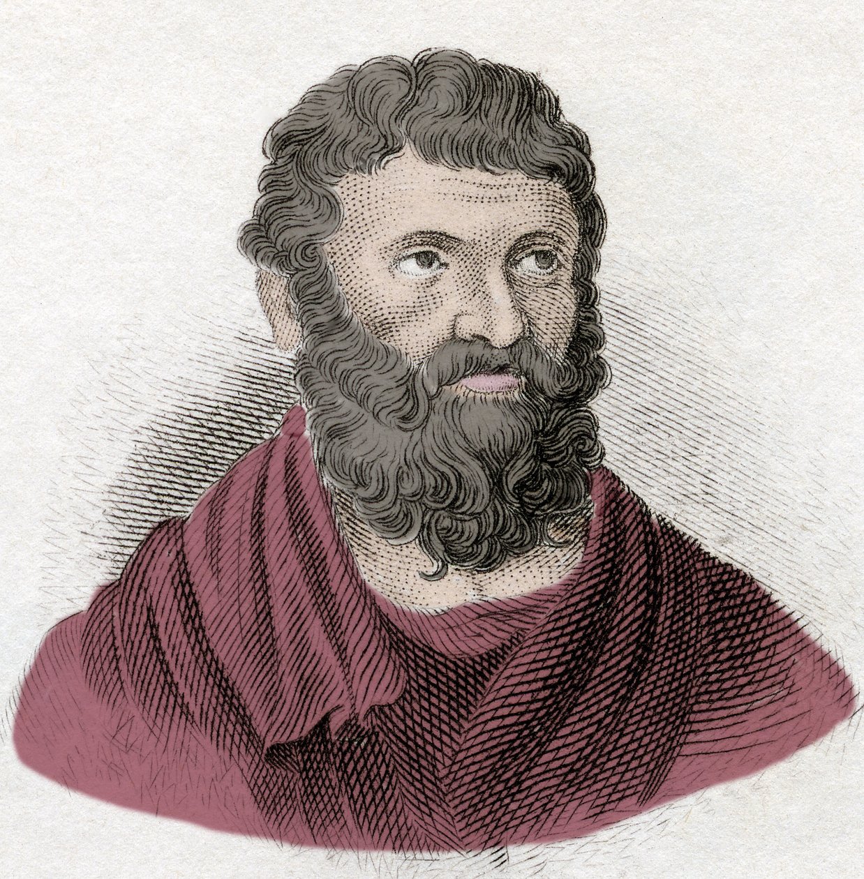 Portret van Miltiades de Jongere, Atheense strateeg en tiran van Chersonese van Thracië. Gravure uit de 19e eeuw. door Unknown artist