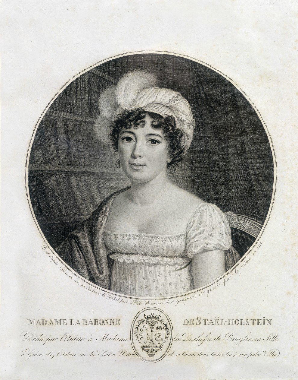 Portret van Mme de Staël - gravure door Unknown artist