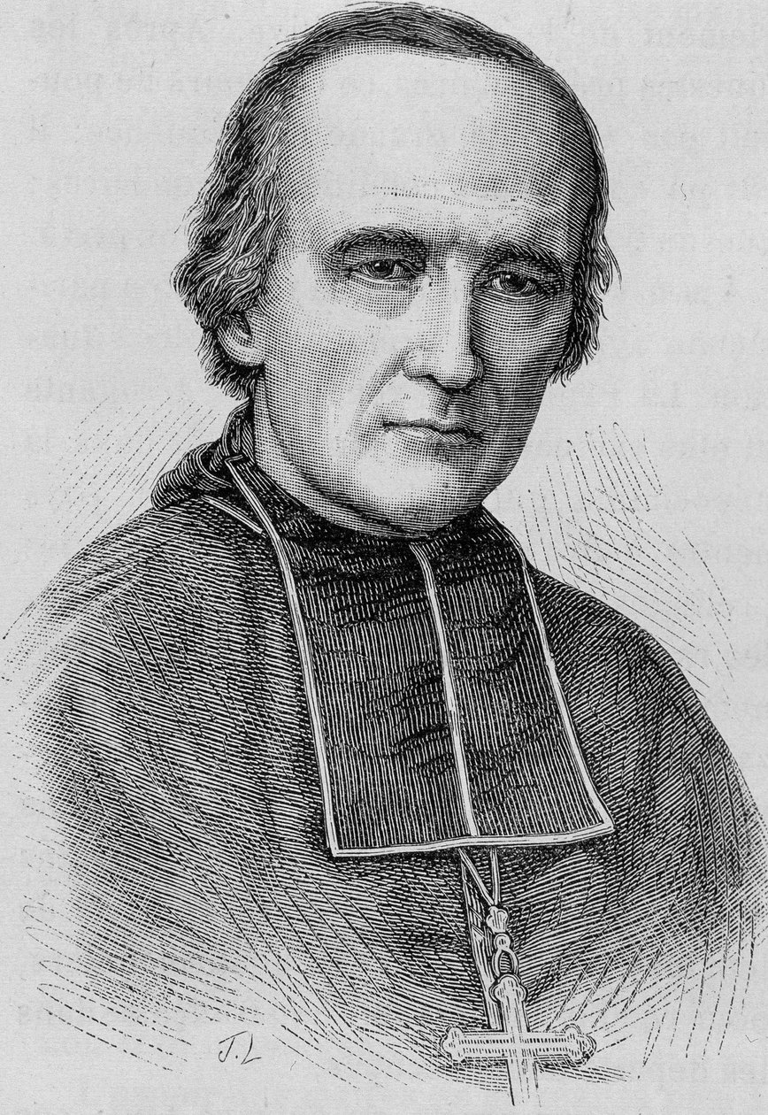Portret van Monseigneur Darboy (1813 - 1871), Aartsbisschop van Parijs. Gravure uit het einde van de 19e eeuw in 