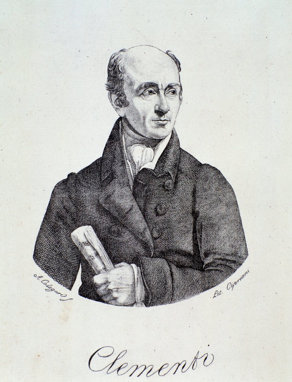 Portret van Muzio Clementi (gravure) door Unknown artist