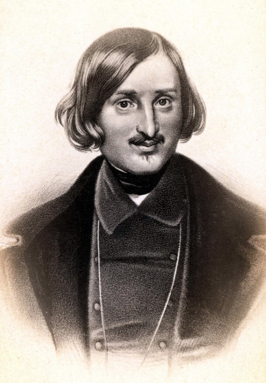 Portret van Nicolai Vasilyevich, in het Frans Nicolas Gogol (1809 - 1852), Russische schrijver. Gravure 19e eeuw door Unknown artist