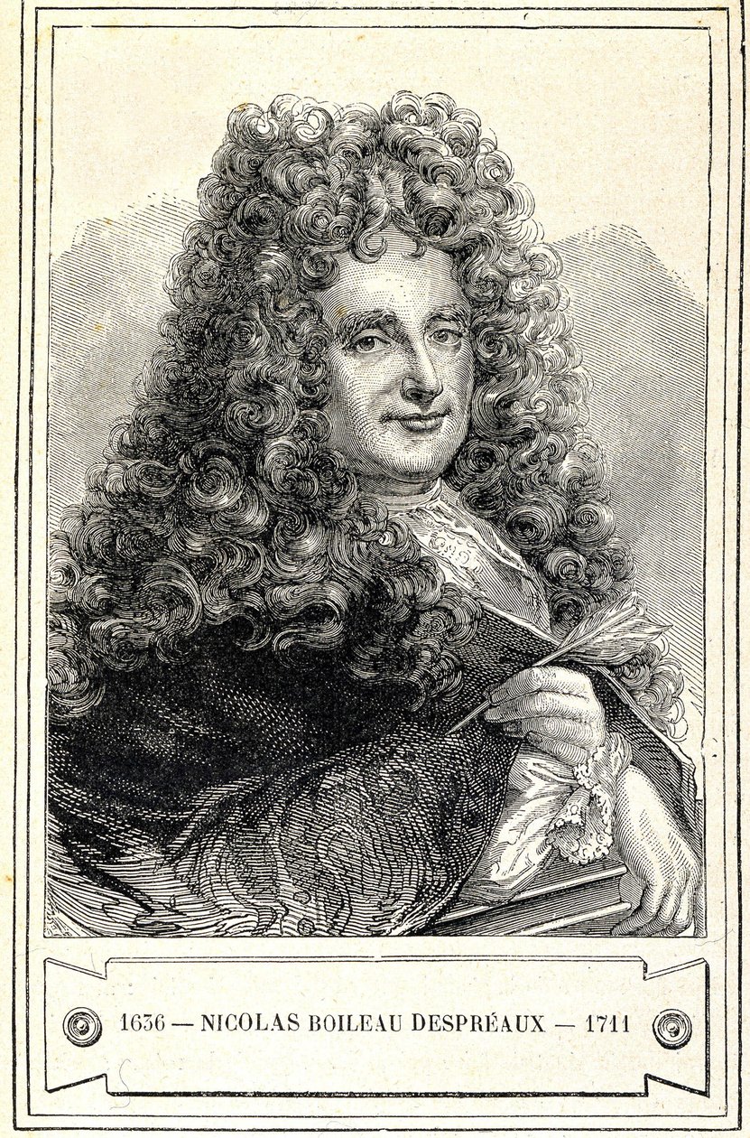 Portret van Nicolas Boileau Despreaux (Boileau-Despreaux) (1636 - 1711), gravure 19e eeuw door Unknown artist
