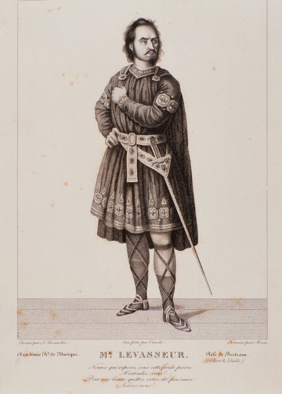 Portret van Nicolas Prosper Levasseur als Bertram in de opera Robert le diable (1831) door Unknown artist