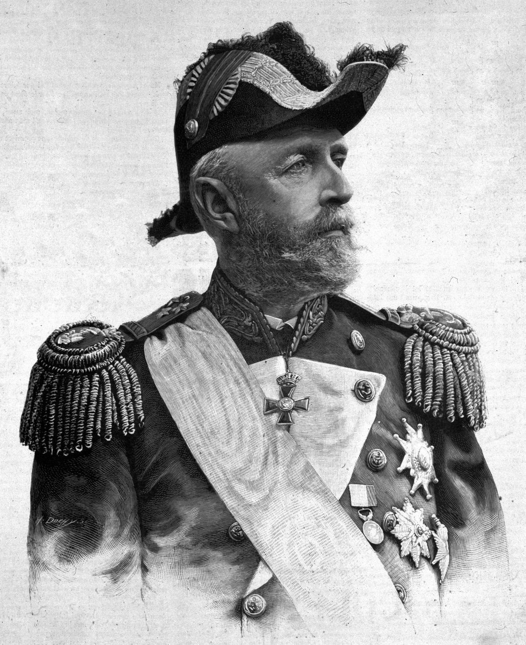 Portret van Oscar II (1829-1907), koning van Zweden en Noorwegen. door Unknown artist