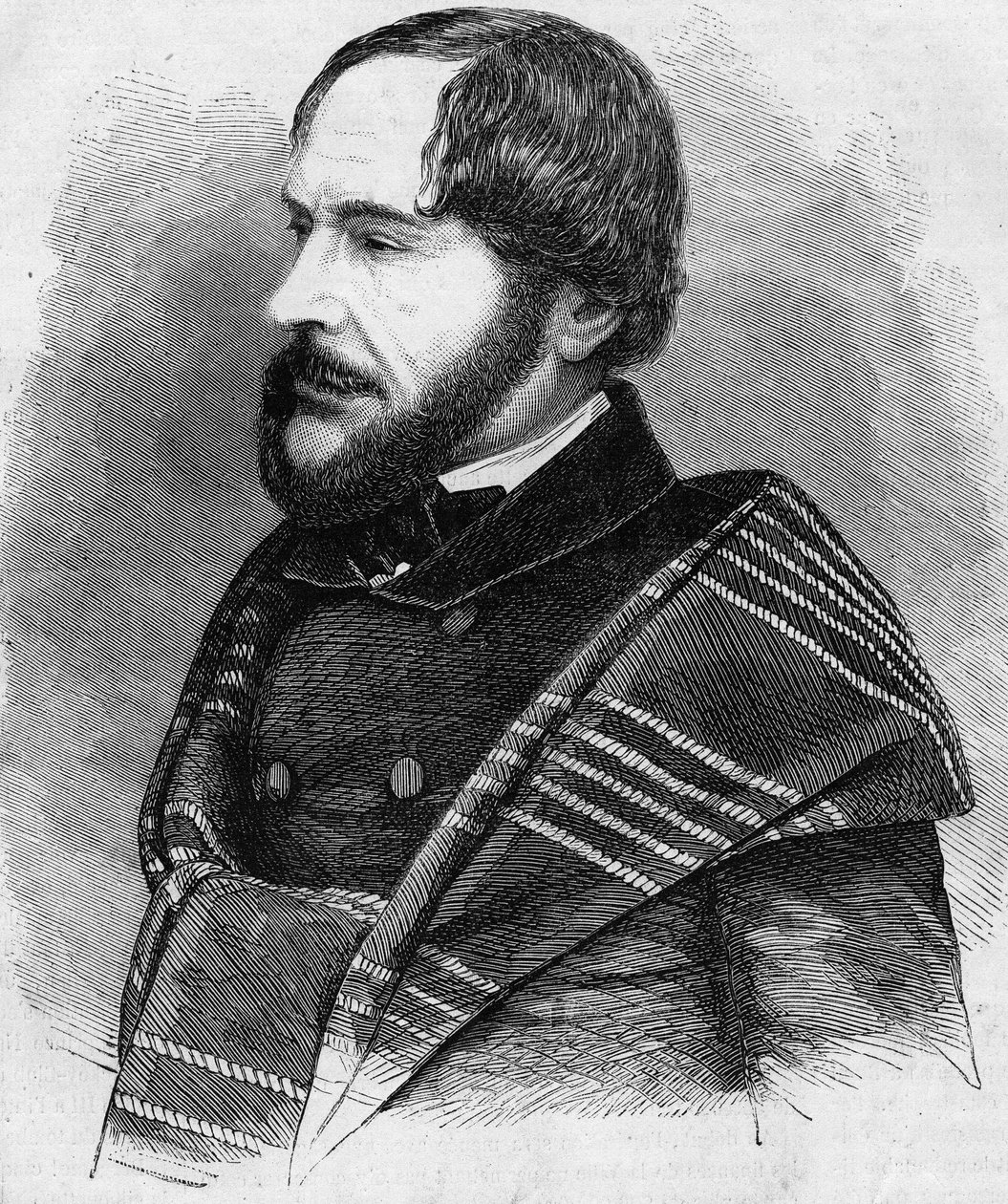 Portret van Philarete Chasle (1798-1873) criticus en man van Franse letters. Gravure van 1873 door Unknown artist