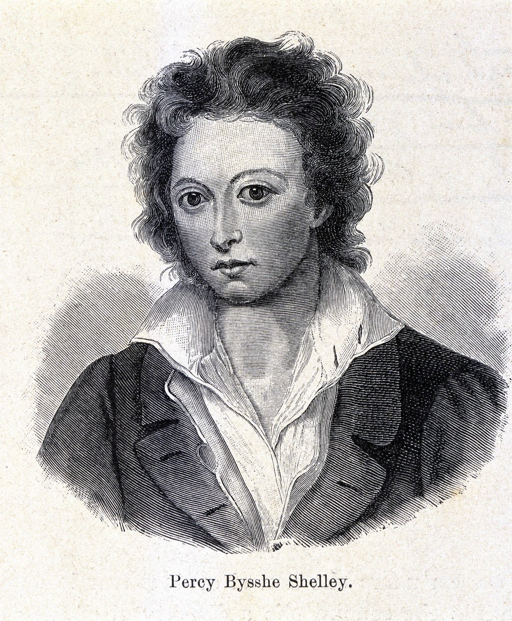 Portret van Percy Bysshe Shelley, Britse dichter (1792-1822) door Unknown artist