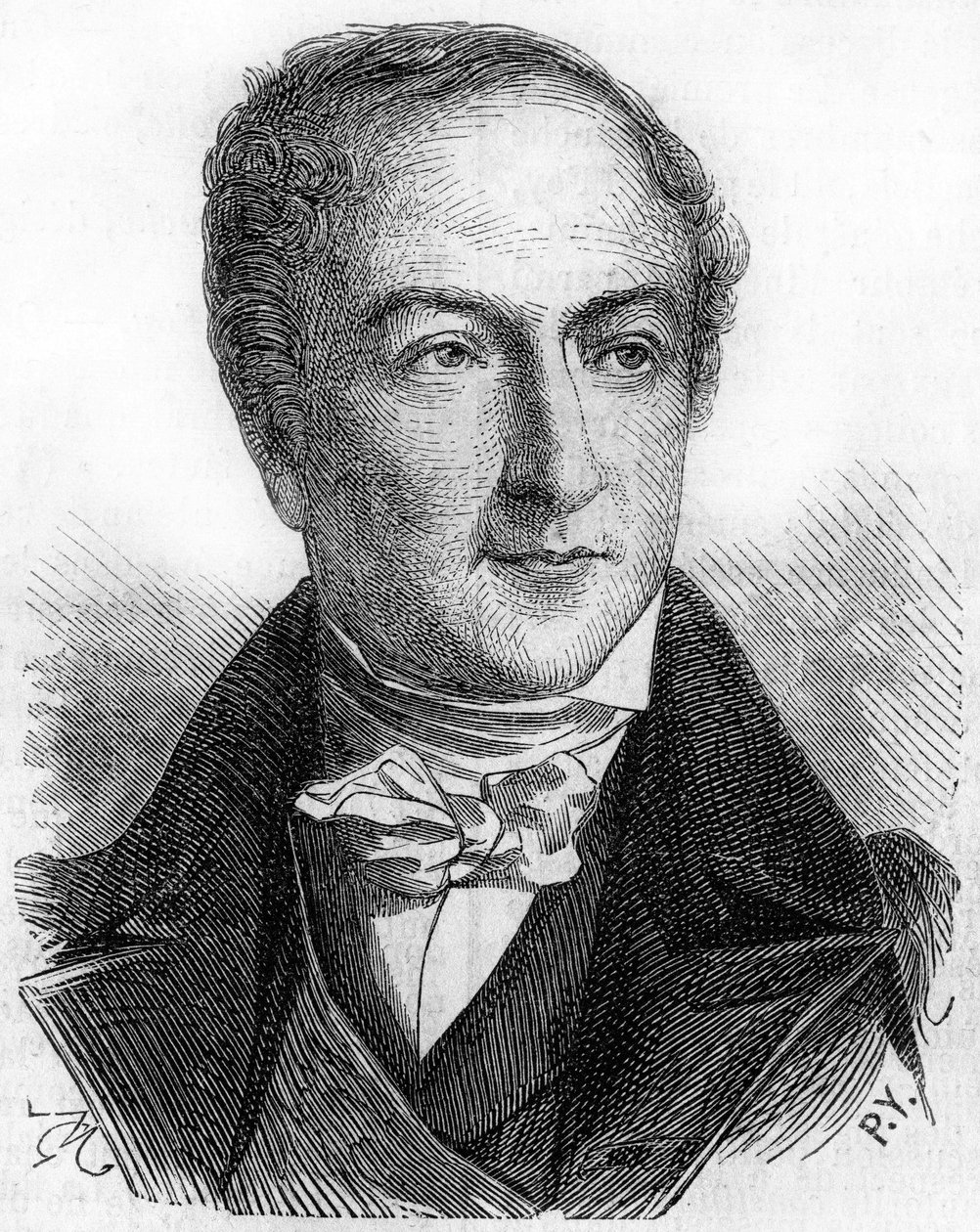 Portret van Peyronnet (of Peyronet), Franse politicus (1778 - 1854). door Unknown artist