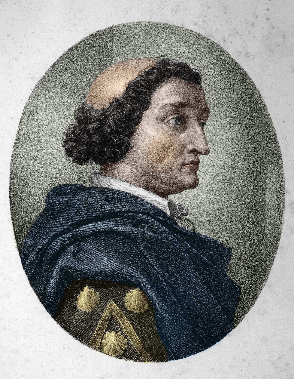 Portret van Philippe de Commines (Comynes of Comines) (1447-1511), Franse kroniekschrijver. Gravure uit de 19e eeuw door Unknown artist