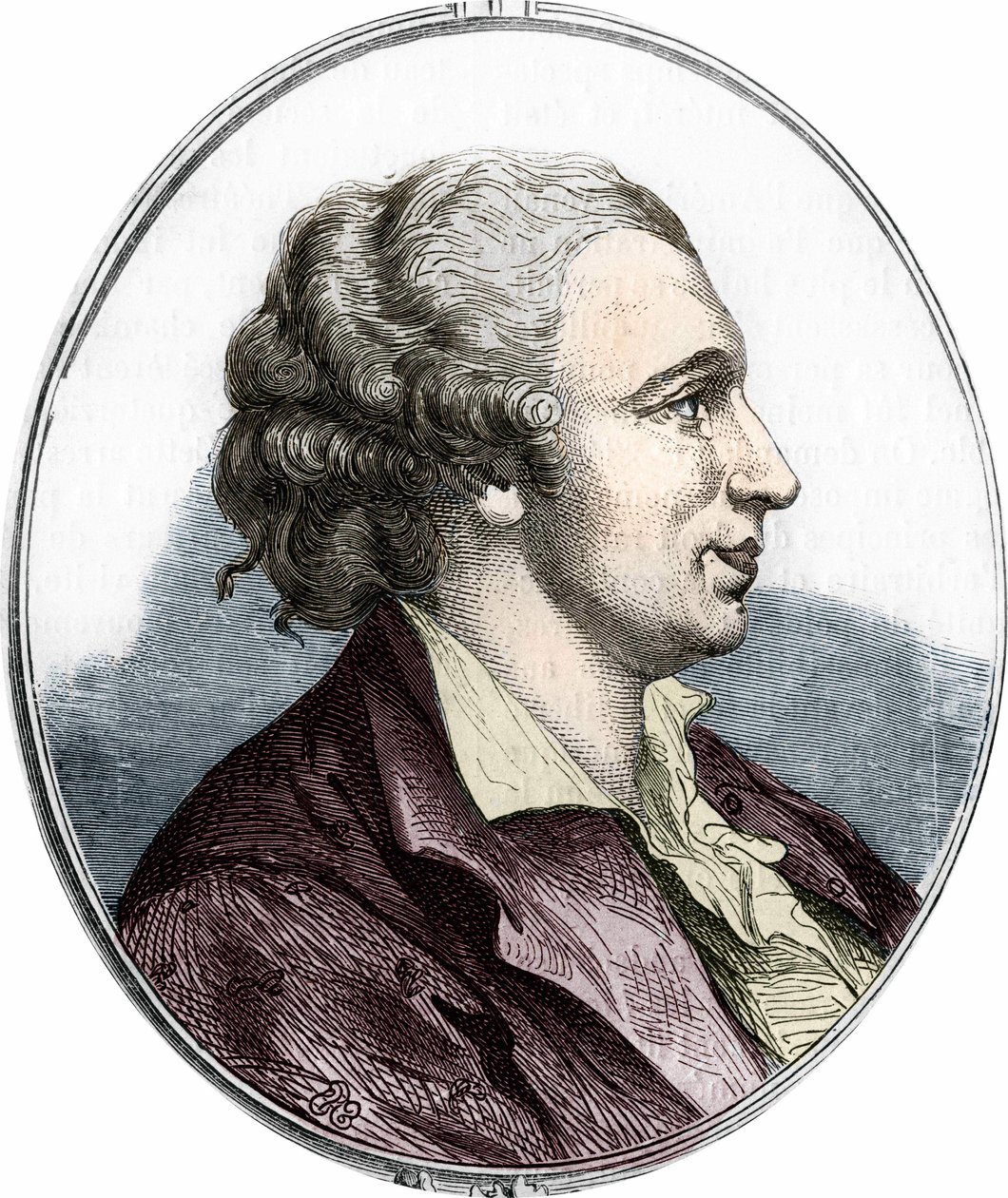 Portret van Pierre Augustin Caron de Beaumarchais (1732 - 1799) Franse schrijver en toneelschrijver. gravure uit 1866 door Unknown artist
