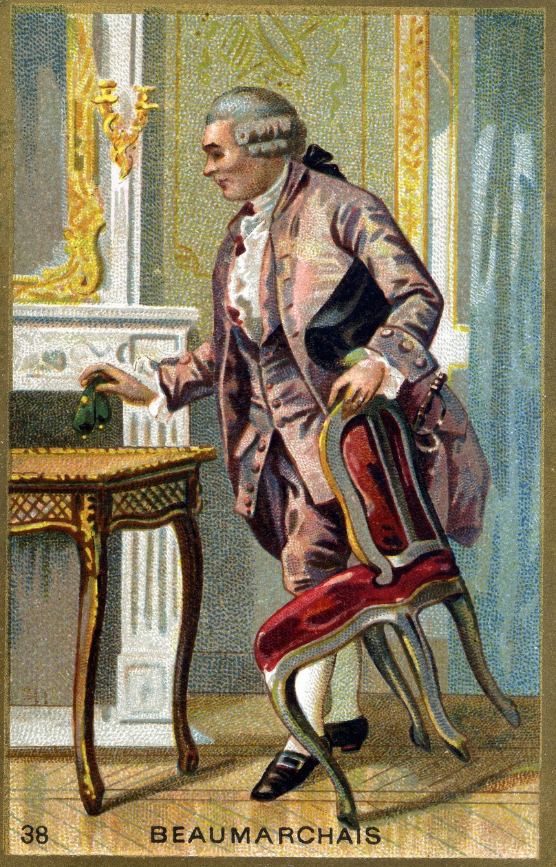 Portret van Pierre Augustin Caron de Beaumarchais (1732 - 1799) Franse schrijver en toneelschrijver door Unknown artist