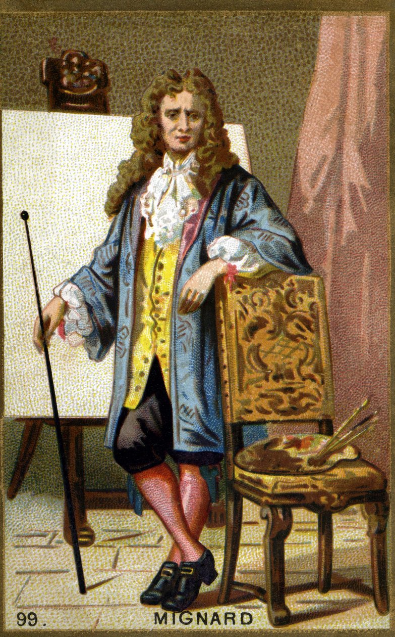 Portret van Pierre Mignard (1612 - 1695), Franse schilder, decorateur en cartoonist door Unknown artist