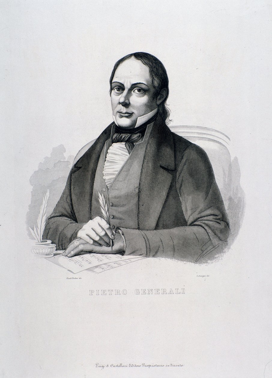 Portret van Pietro Generali (gravure) door Unknown artist