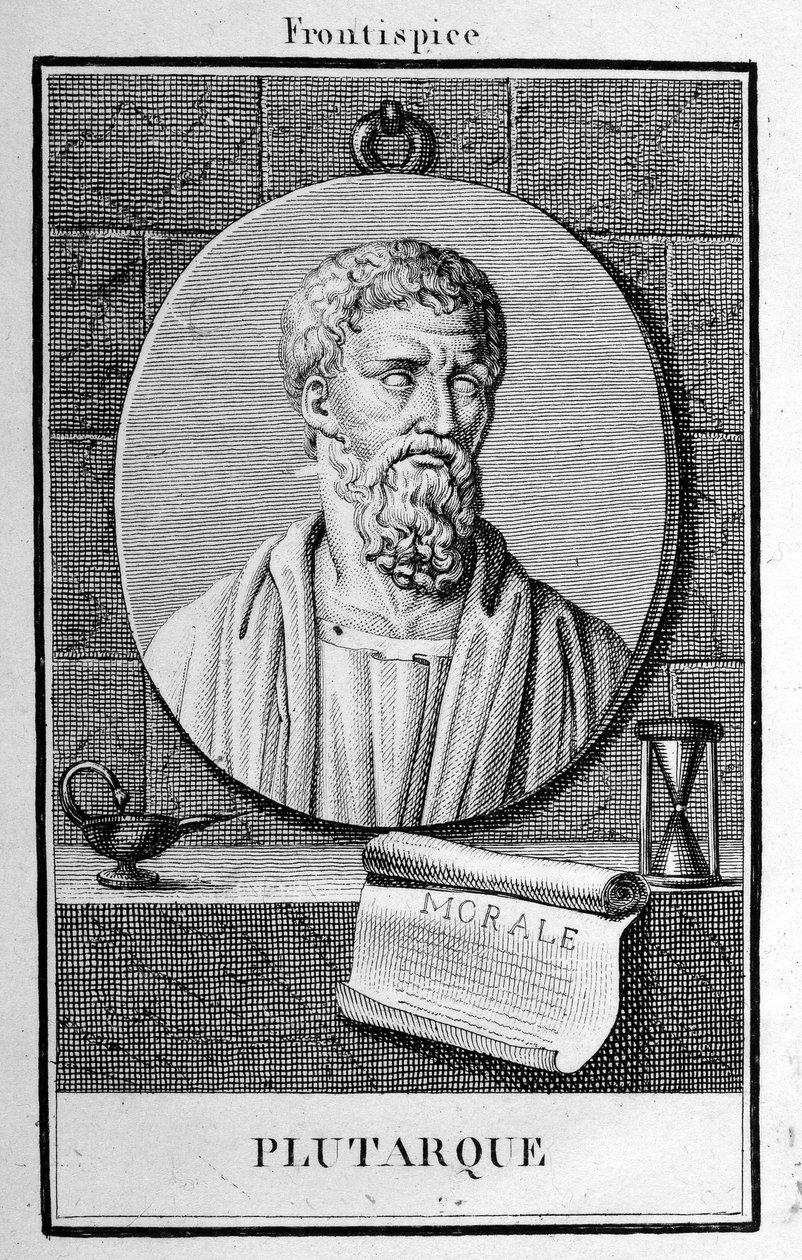 Portret van Plutarchus, gravure begin 19e eeuw door Unknown artist
