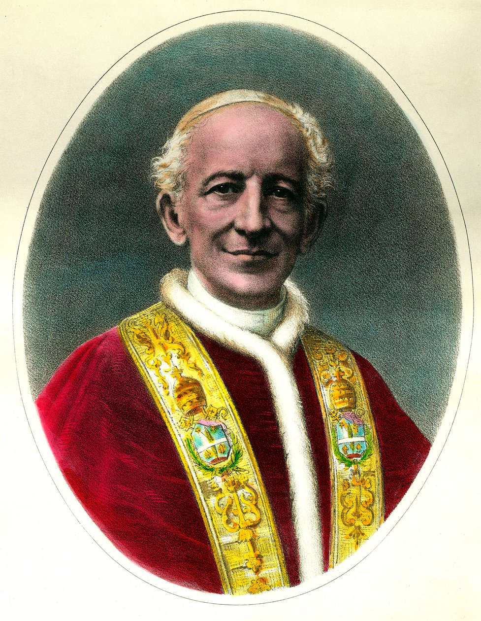 Portret van paus Leo XIII (Leone XIII) gekozen in 1878 en overleden in 1903. door Unknown artist