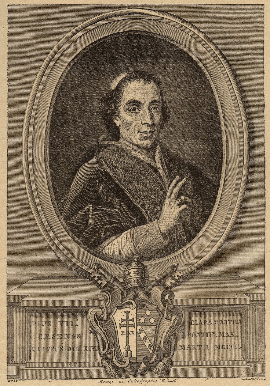 Portret van paus Pius VII (1742-1823). door Unknown artist
