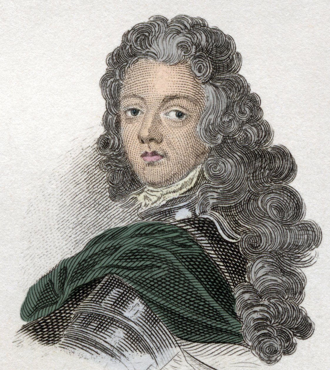 Portret van prins Eugenius van Savoye-Carignan (Savoie Carignan, graaf van Soissons (1663-1736), Franse militair. Gravure uit de 19e eeuw door Unknown artist