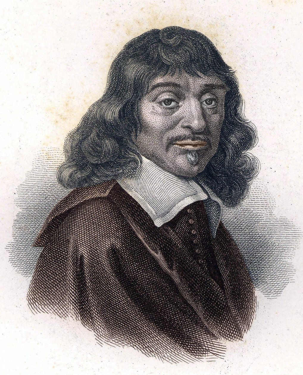 Portret van René Descartes, gravure 19e eeuw door Unknown artist