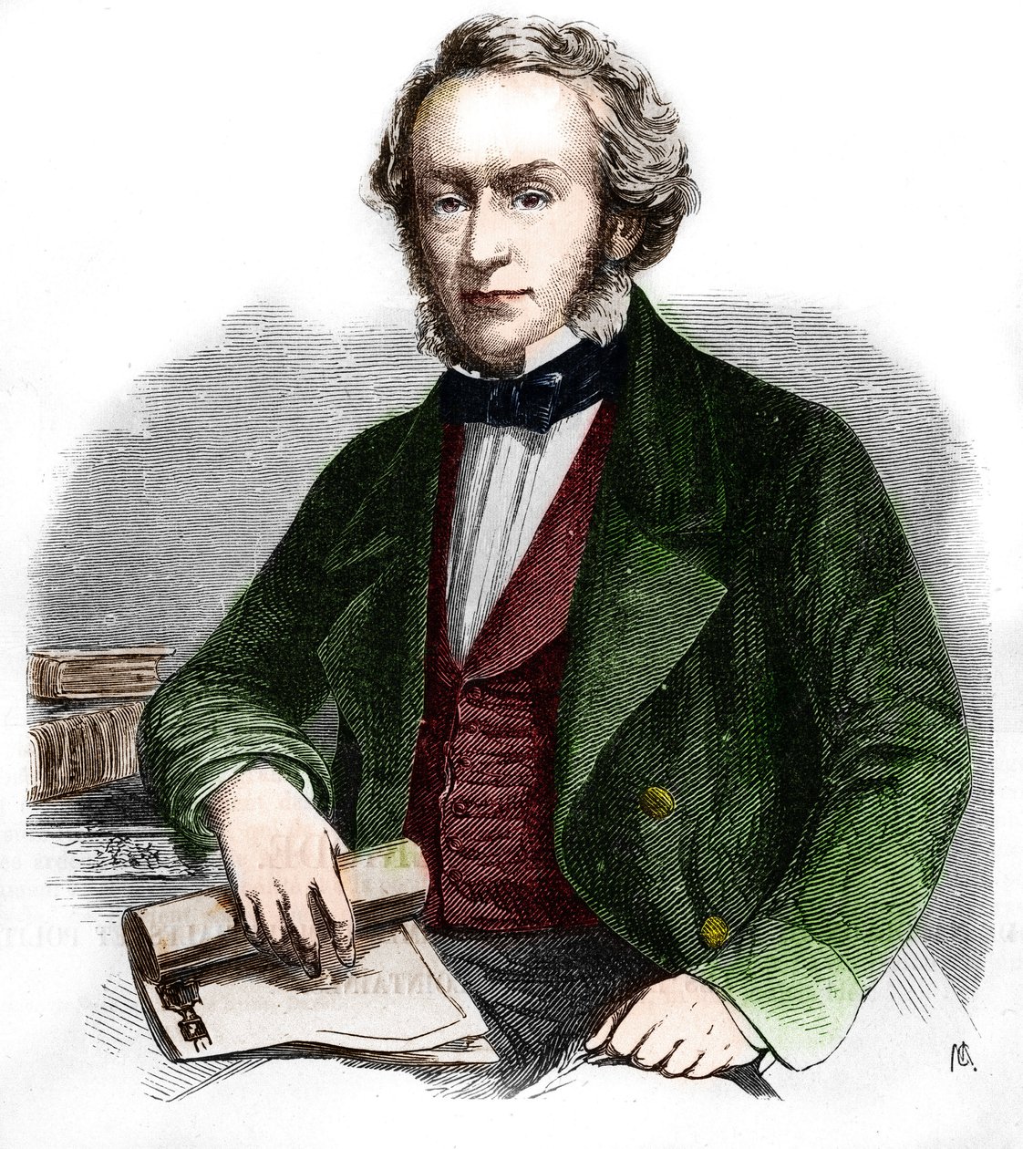 Portret van Richard Cobden. Britse econoom en politicus (1804 -1865). Gravure uit 1866. door Unknown artist