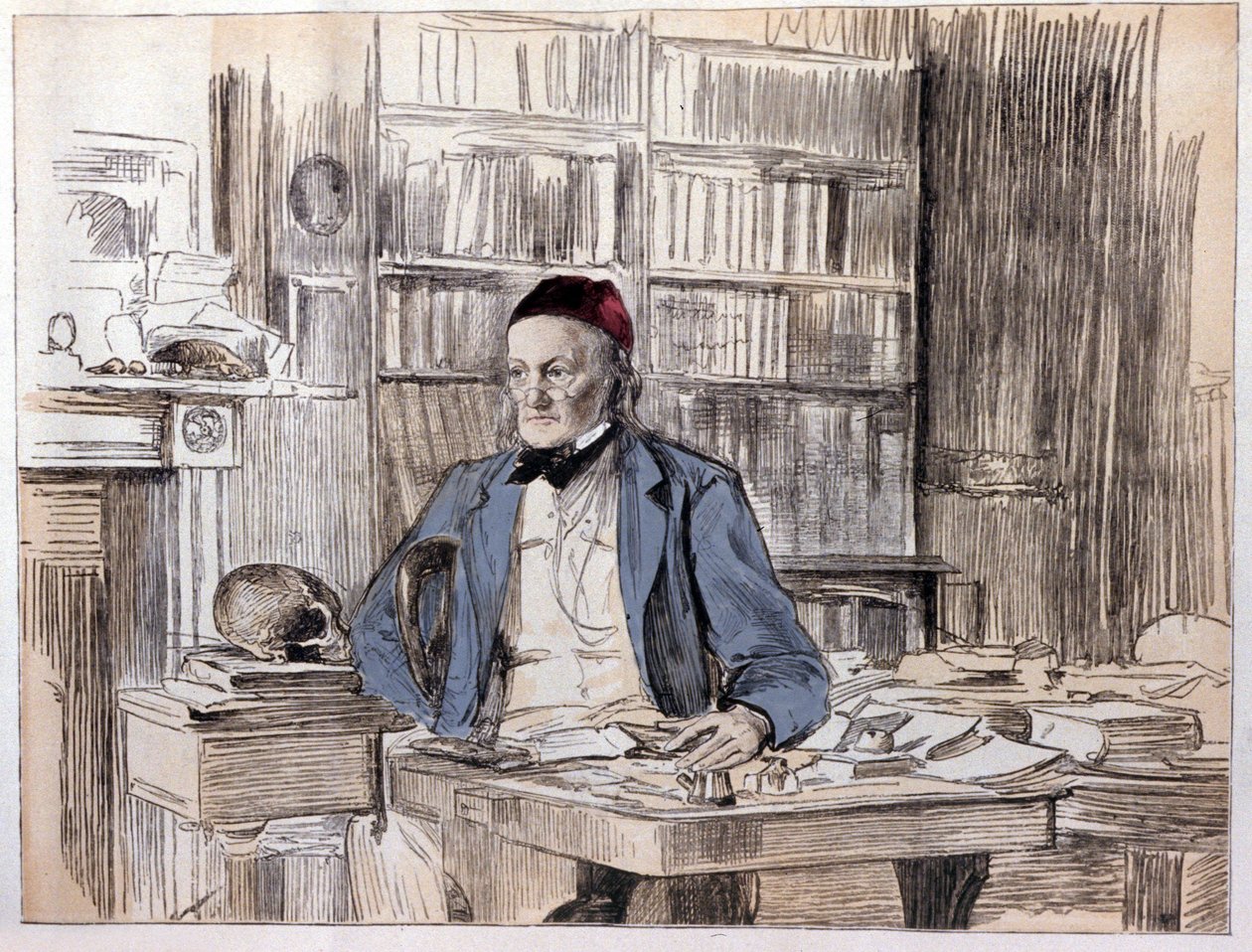 Portret van Richard Owen (1810-1890), Engelse natuuronderzoeker. door Unknown artist