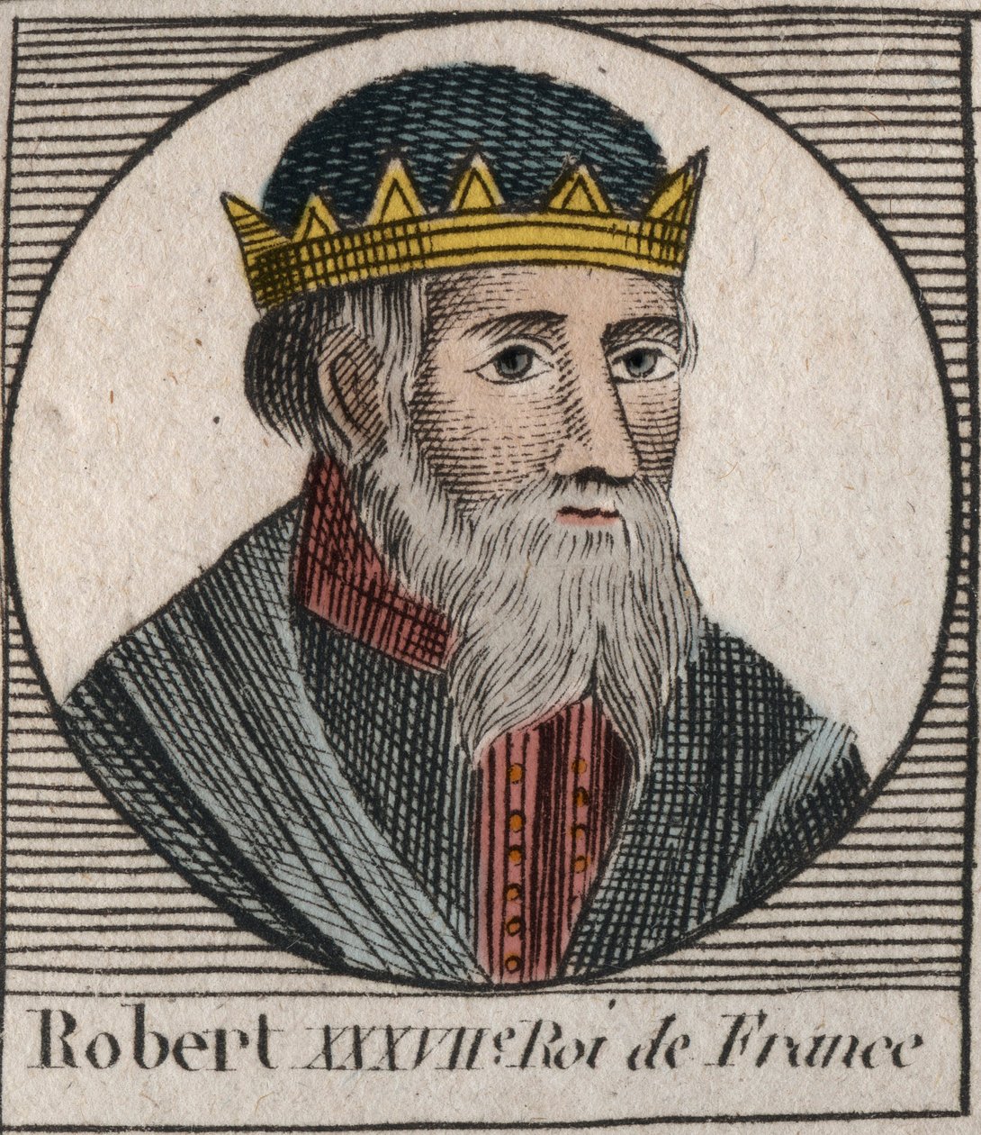 Portret van Robert I (ca. 860-923), koning van West-Francië van 922 tot 923 (gravure uit 