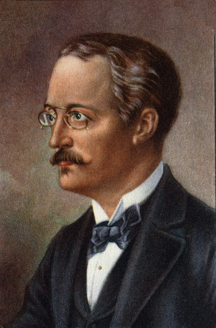 Portret van Rudolf Diesel, Duits ingenieur, 20e eeuw (chromo) door Unknown Artist