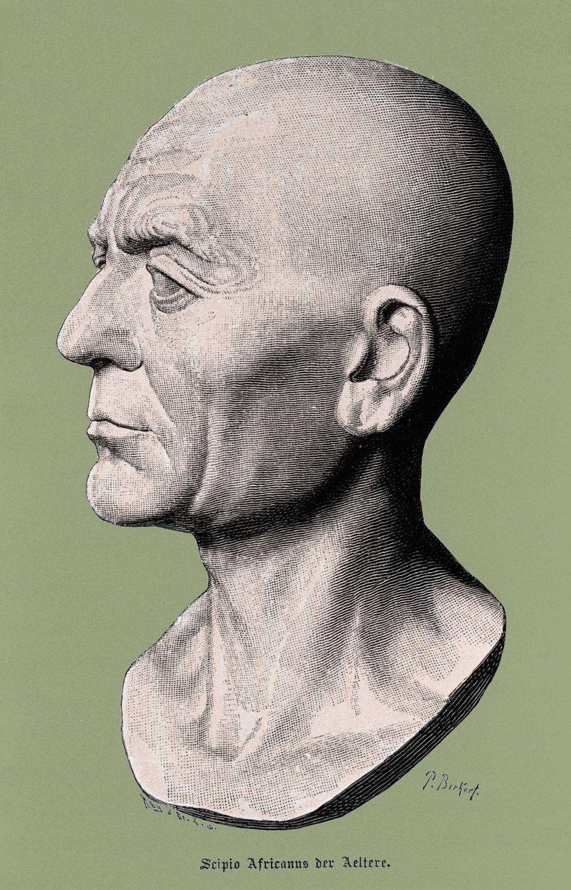 Portret van Scipio de Afrikaan, generaal en Romeins staatsman (235-183 v.Chr.) door Unknown artist