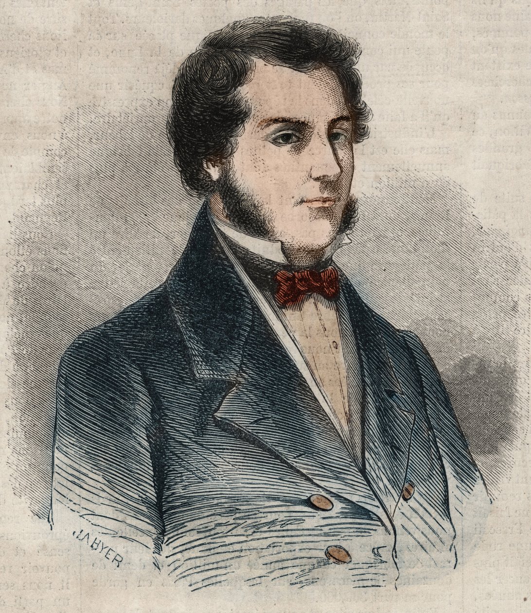 Portret van Sir James Brooke, bekend als de Rajah van Sarawak (1803-1868) Britse avonturier eerste witte rajah van Sarawak. Gravure in 