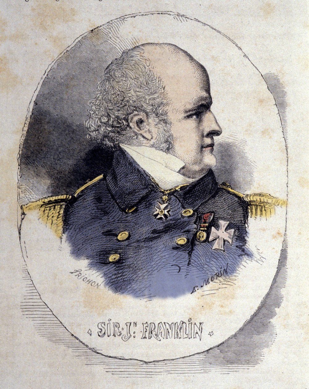 Portret van Sir John Franklin 1786-1847 marineofficier en Britse ontdekkingsreiziger. door Unknown artist