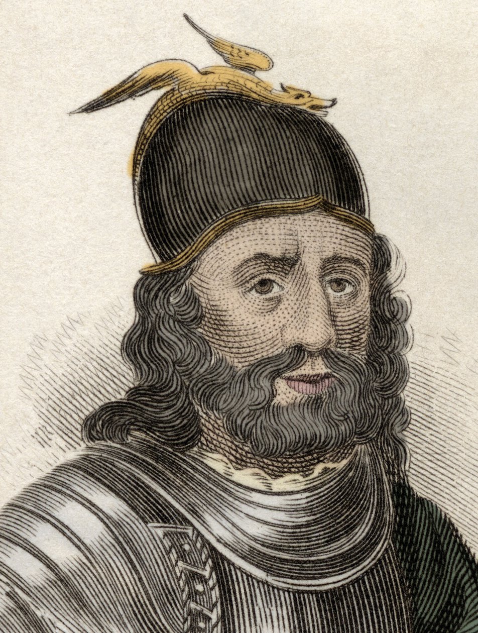 Portret van Sir William Wallace (Braveheart) (ca. 1270-1305), Schotse ridder. Gravure uit de 19e eeuw door Unknown artist