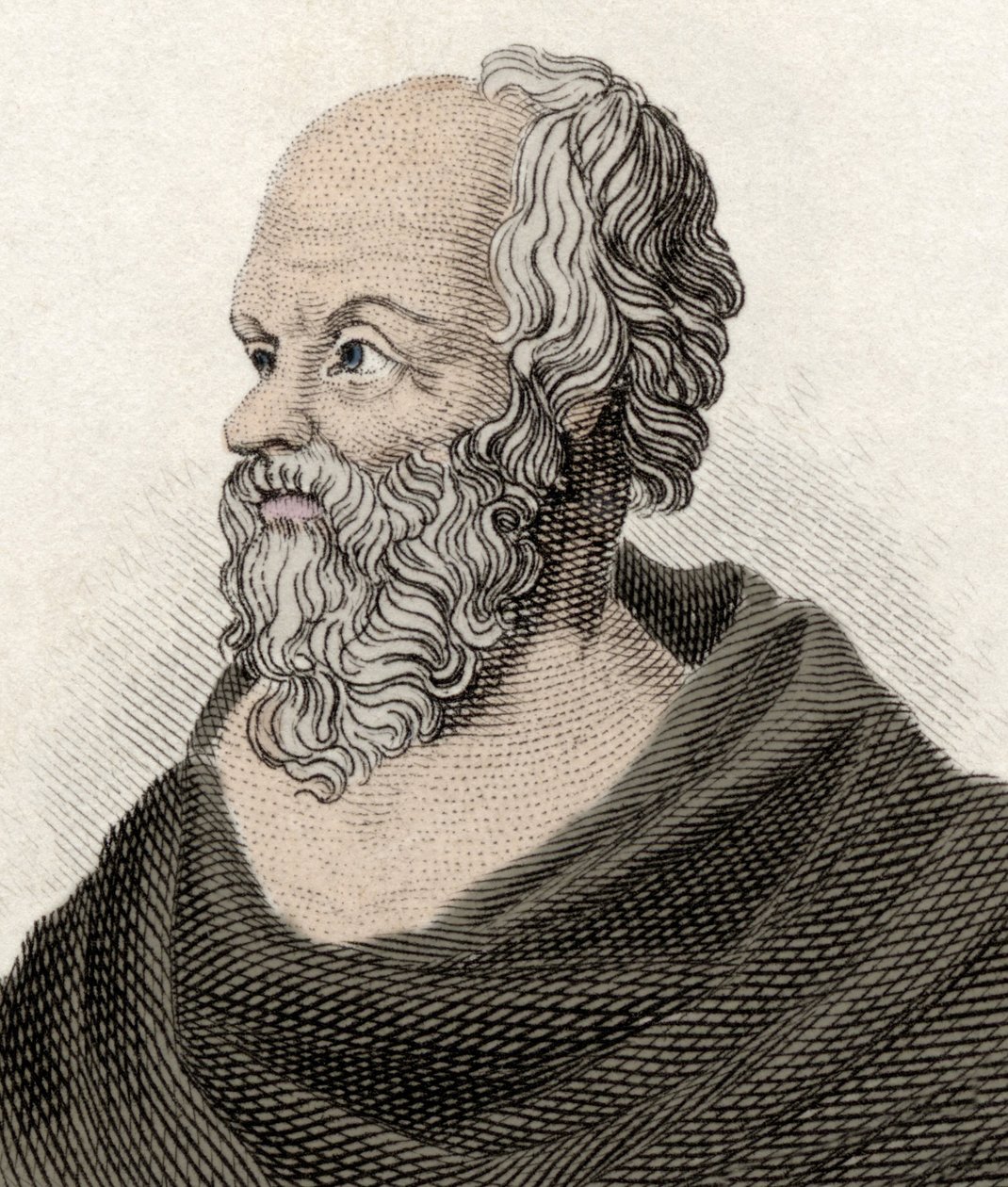 Portret van Socrates (470-399 v.Chr.), Griekse filosoof. Gravure uit de 19e eeuw door Unknown artist