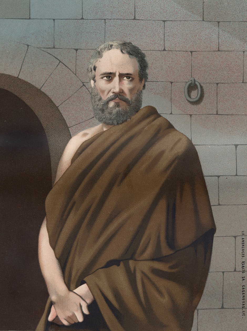 Portret van Socrates, Griekse filosoof (470 - 399 v.Chr.) uit 
