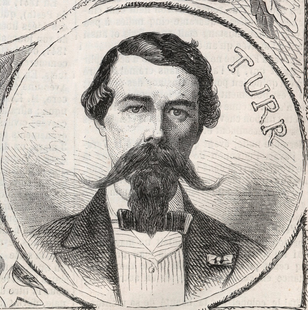 Portret van Stefan Istvan Turr (1824-1908), Hongaarse generaal - Gravure in 